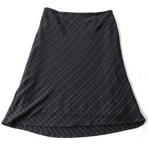 Vintage Black A-Line Midi Skirt | 90s Minimalist | Office Siren | Indie Sleaze